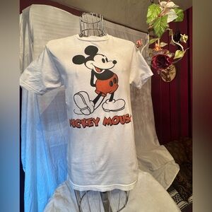 Disney White Cotton Mickey Mouse T-Shirt, S